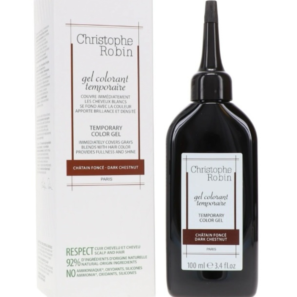 Christophe Robin Dark Chestnut Temporary Hair Color Gel 3.4 fl oz Vegan - Picture 2 of 5